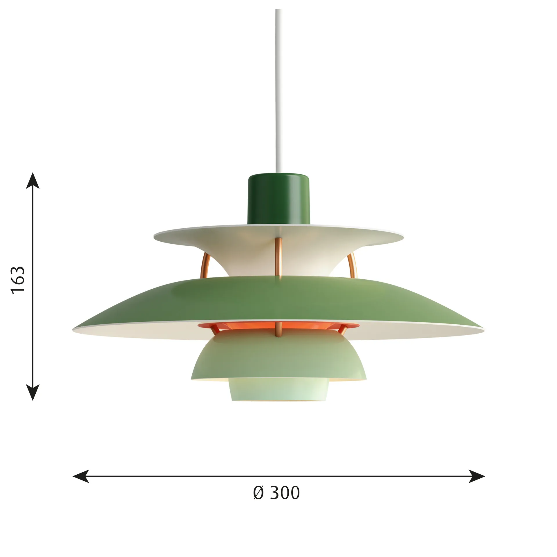 Suspension PH 5, Ø300, Vert Louis Poulsen