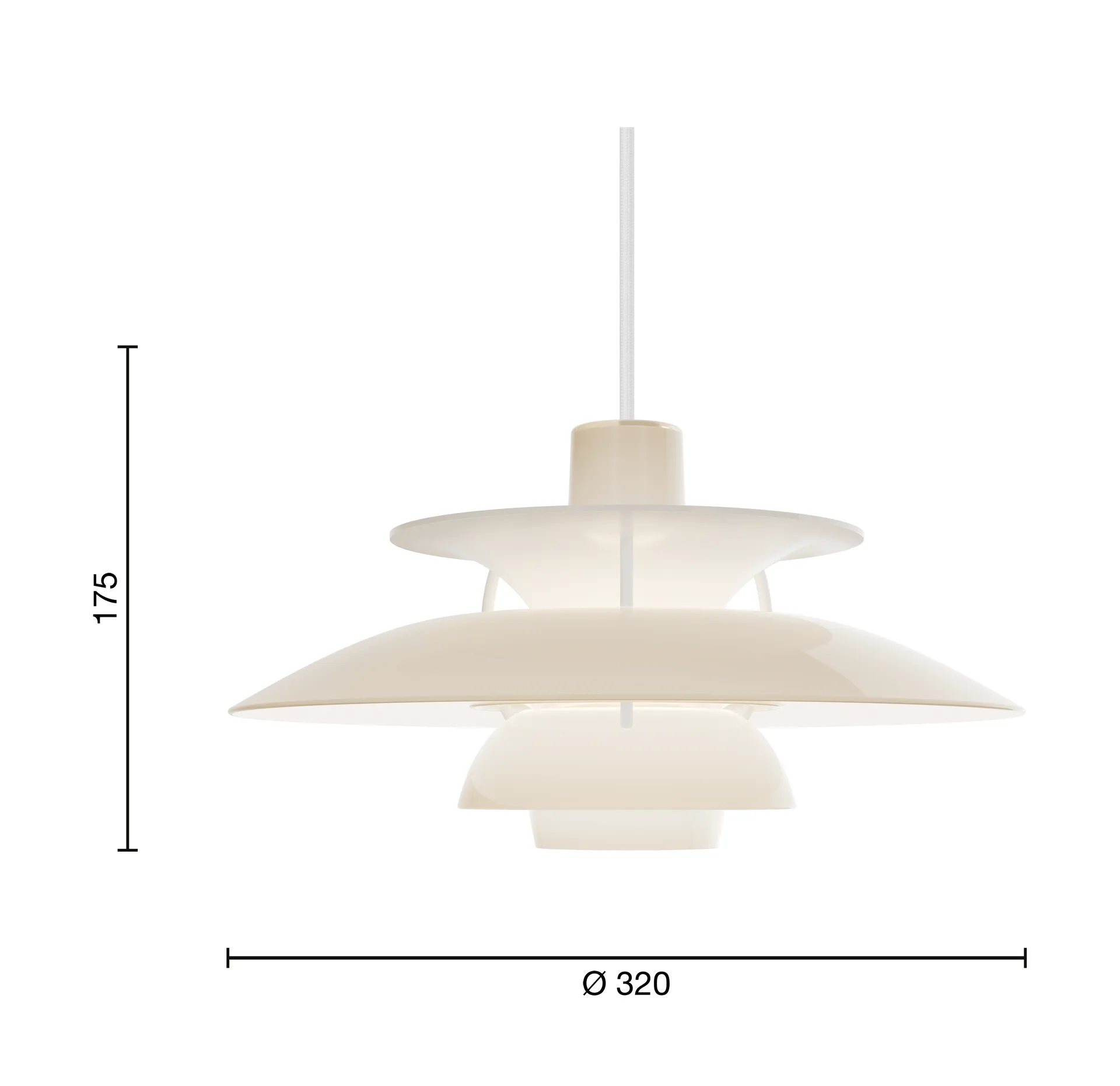 Suspension PH 5 Ø32 cm, Opal beige Louis Poulsen