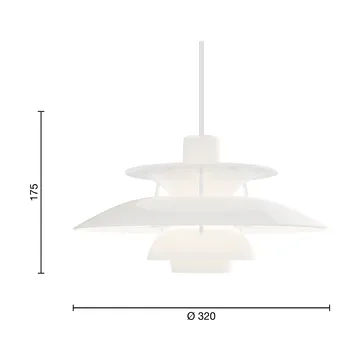 Suspension PH 5 Ø32 cm - Opal white - Louis Poulsen
