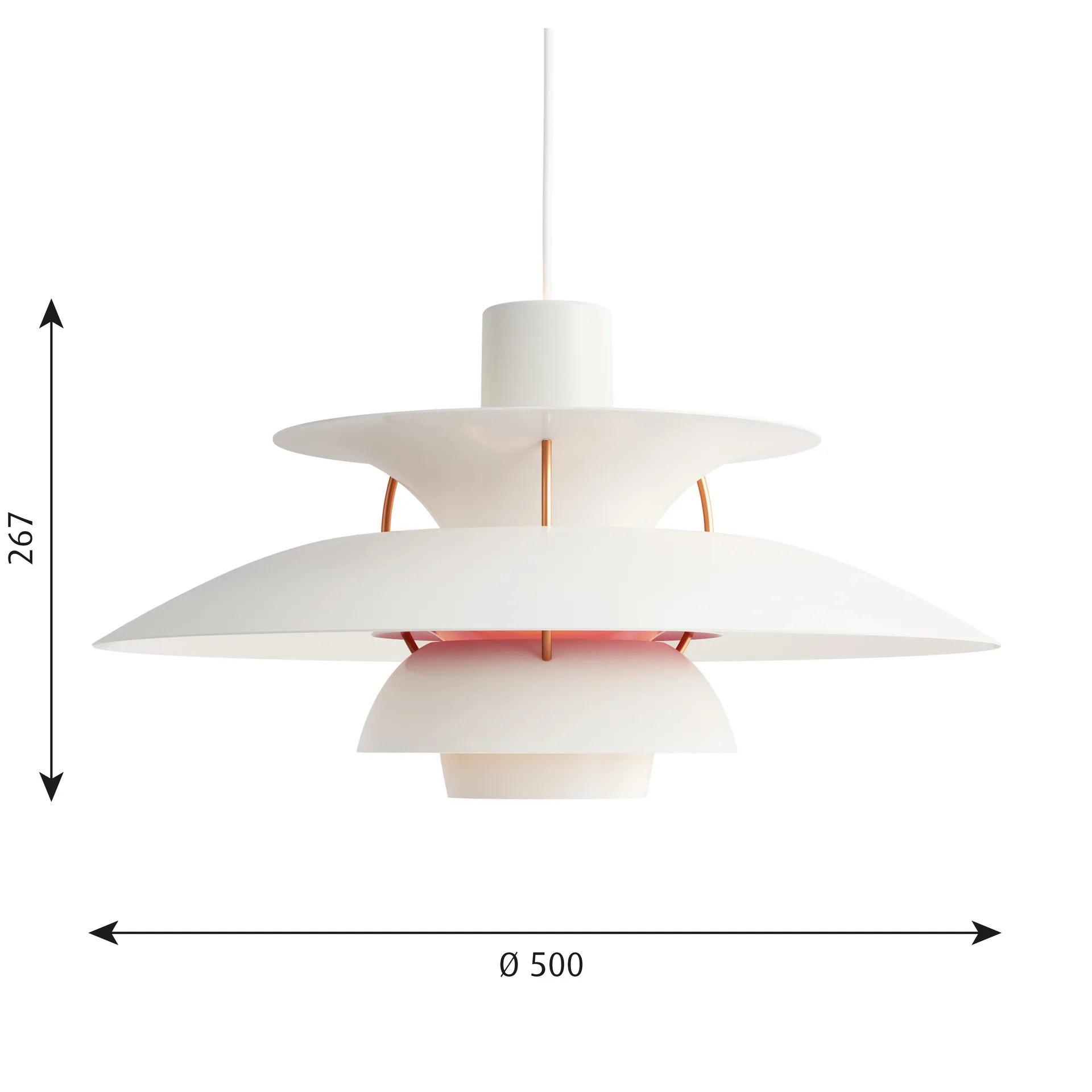 Suspension PH 5, Ø500, Blanc Louis Poulsen