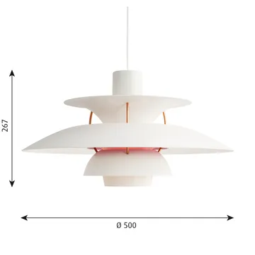 Suspension PH 5 - Ø500, Blanc - Louis Poulsen