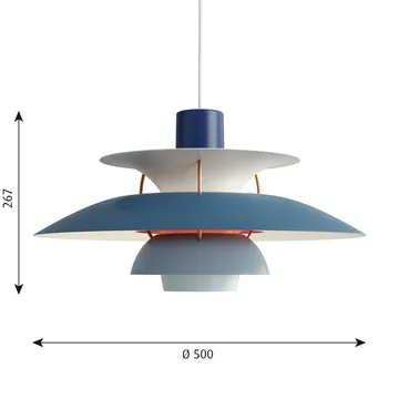 Suspension PH 5 - Ø500, Bleu - Louis Poulsen