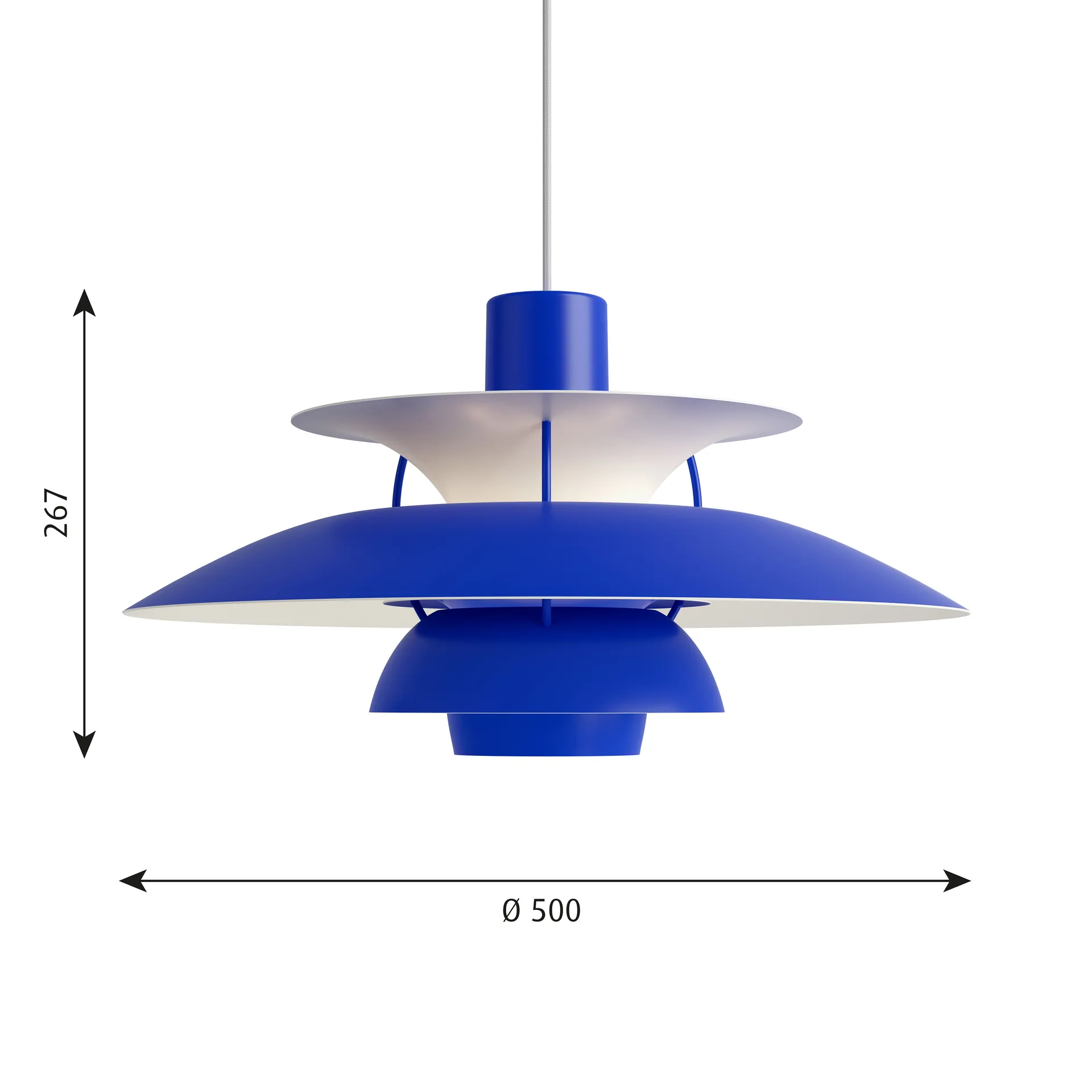 Suspension PH 5, Ø500, Bleu Louis Poulsen