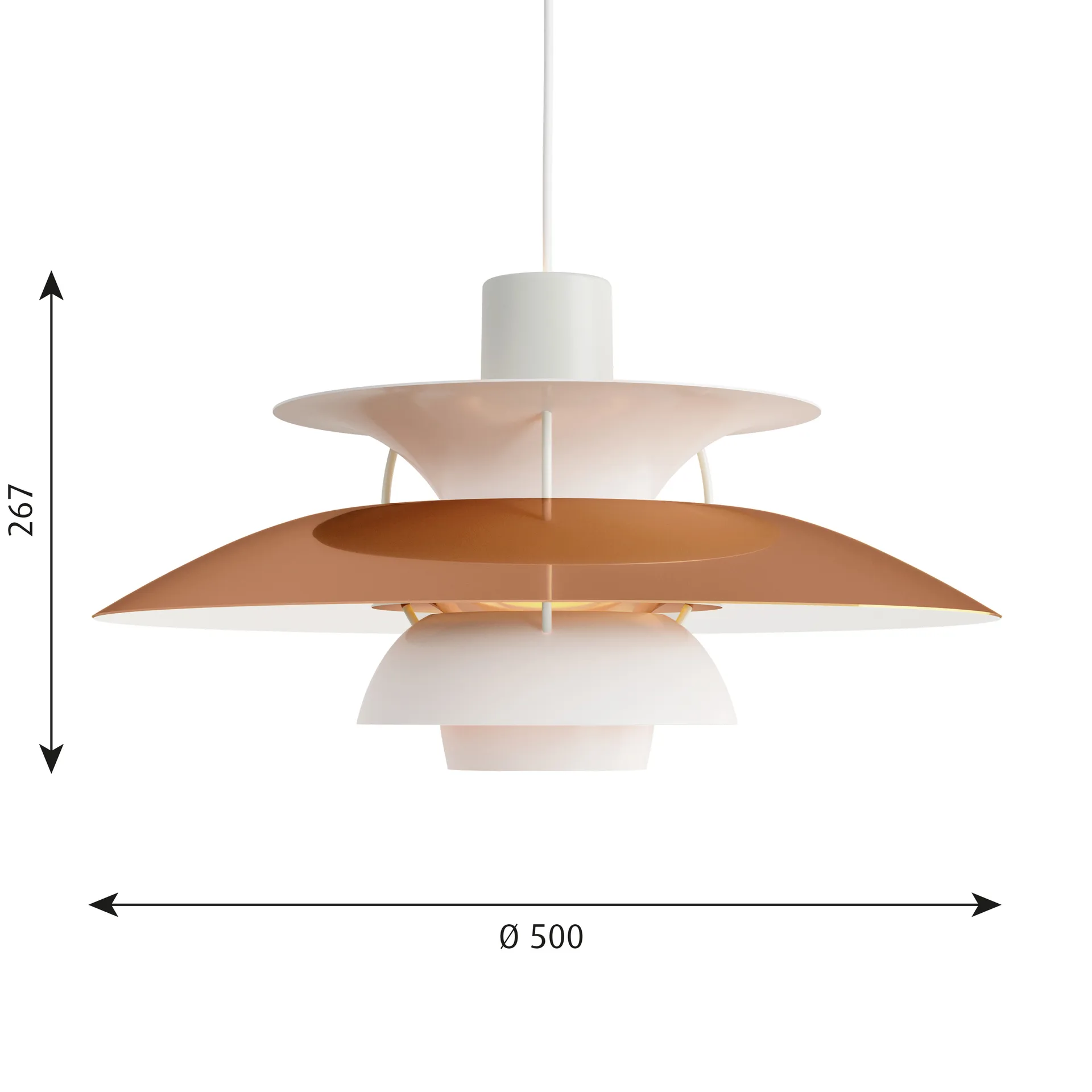 Suspension PH 5, Ø500, Cuivre Louis Poulsen
