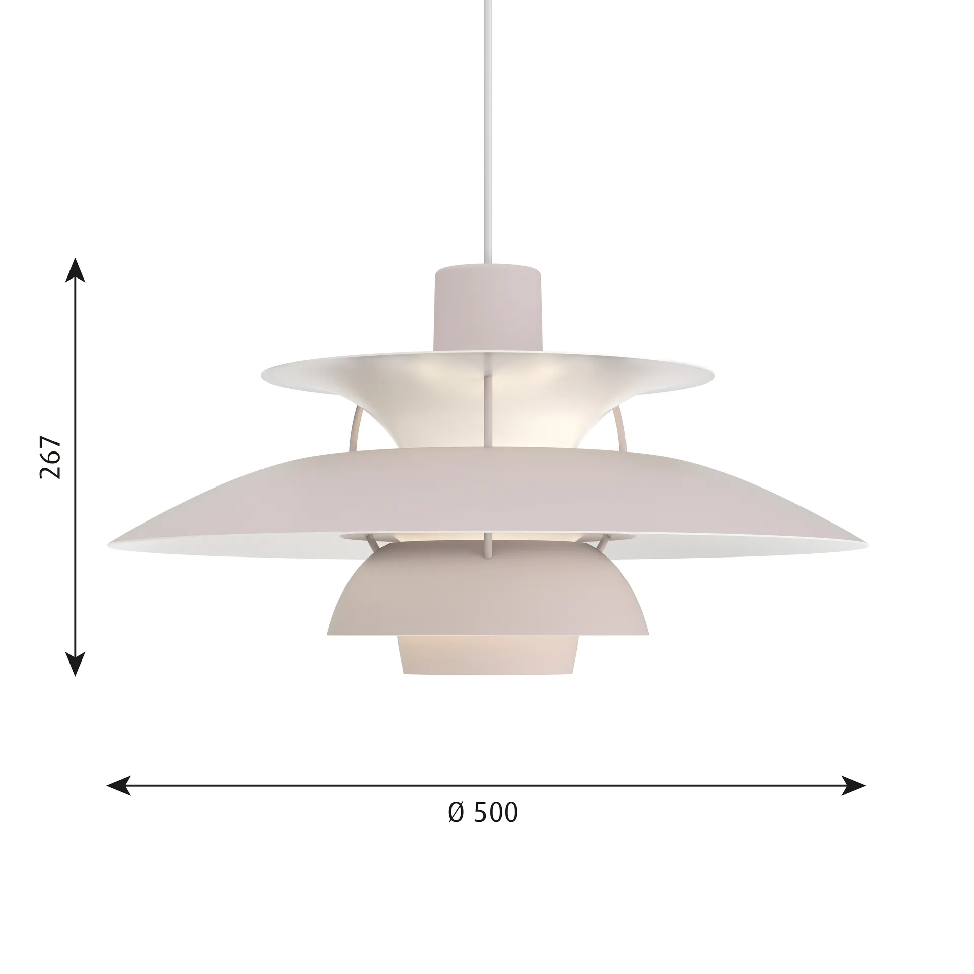 Suspension PH 5, Ø500, Gris huître Louis Poulsen