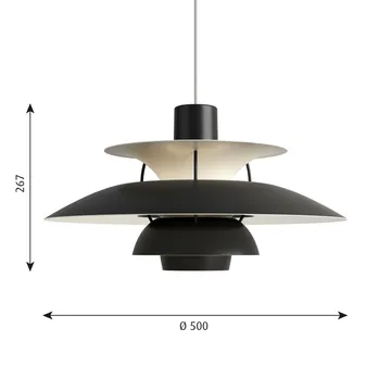 Suspension PH 5 - Ø500, Noir - Louis Poulsen