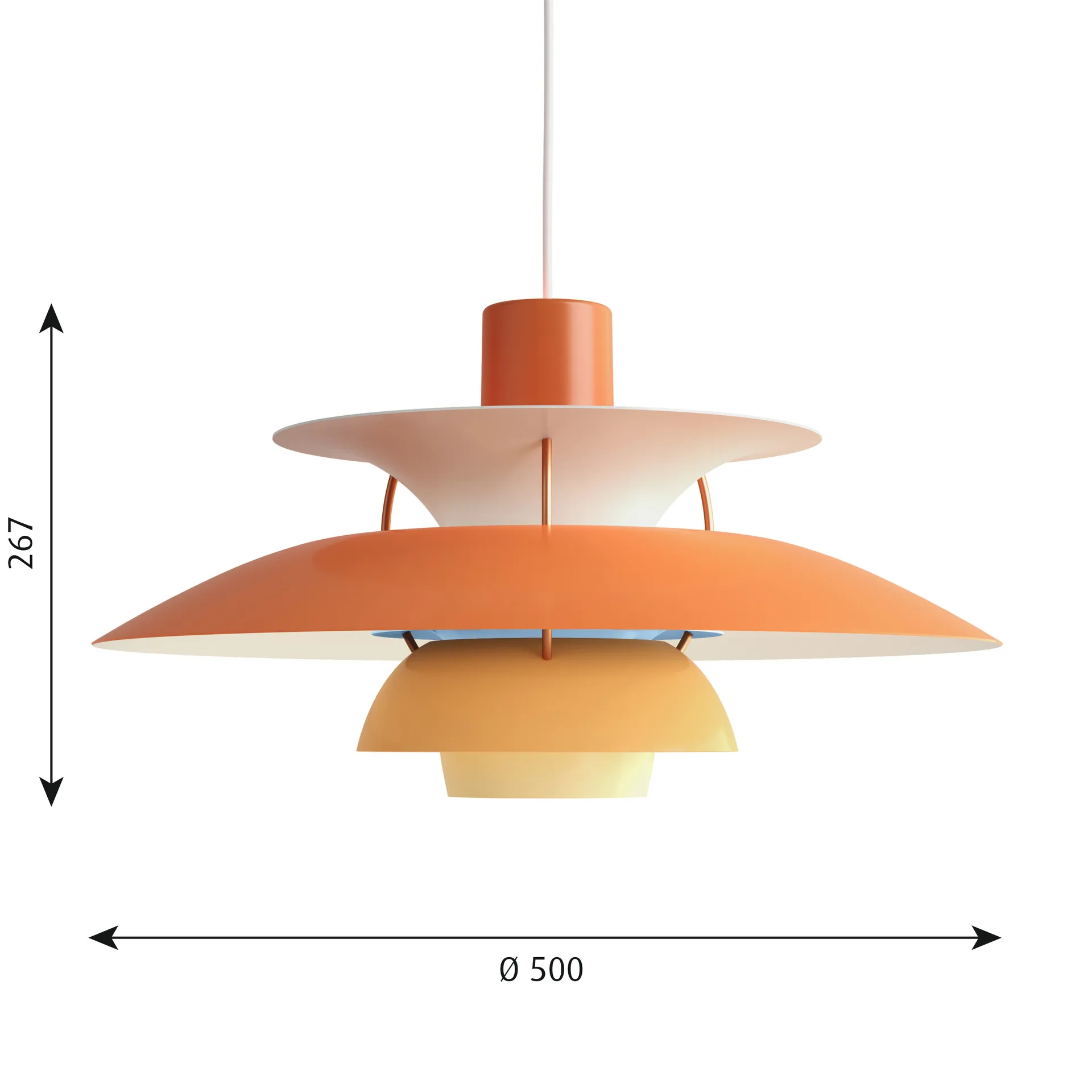 Suspension PH 5, Ø500, Orange Louis Poulsen