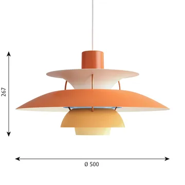 Suspension PH 5 - Ø500, Orange - Louis Poulsen