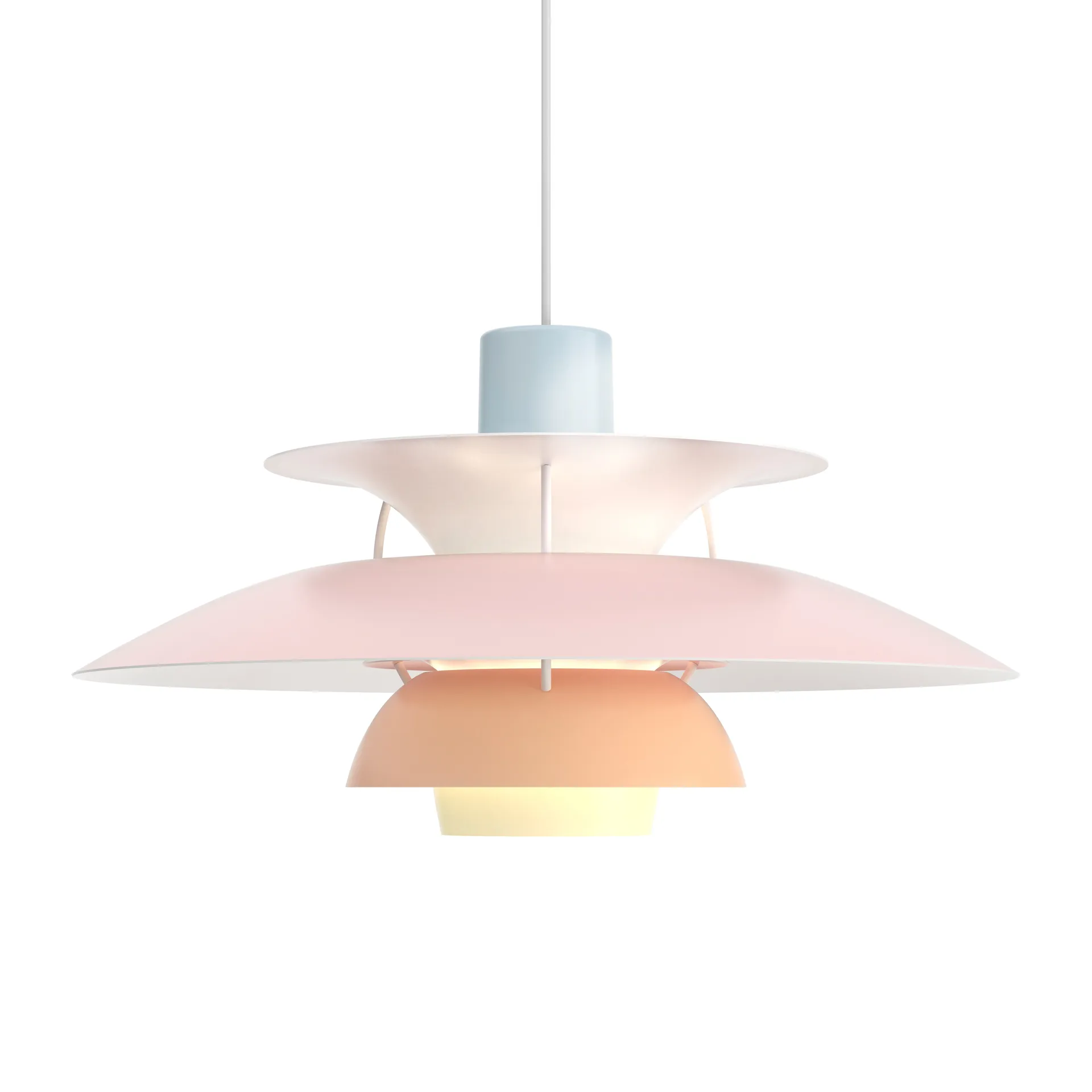 Suspension PH 5, Ø500, Pastel-bleu-rose-pêche Louis Poulsen