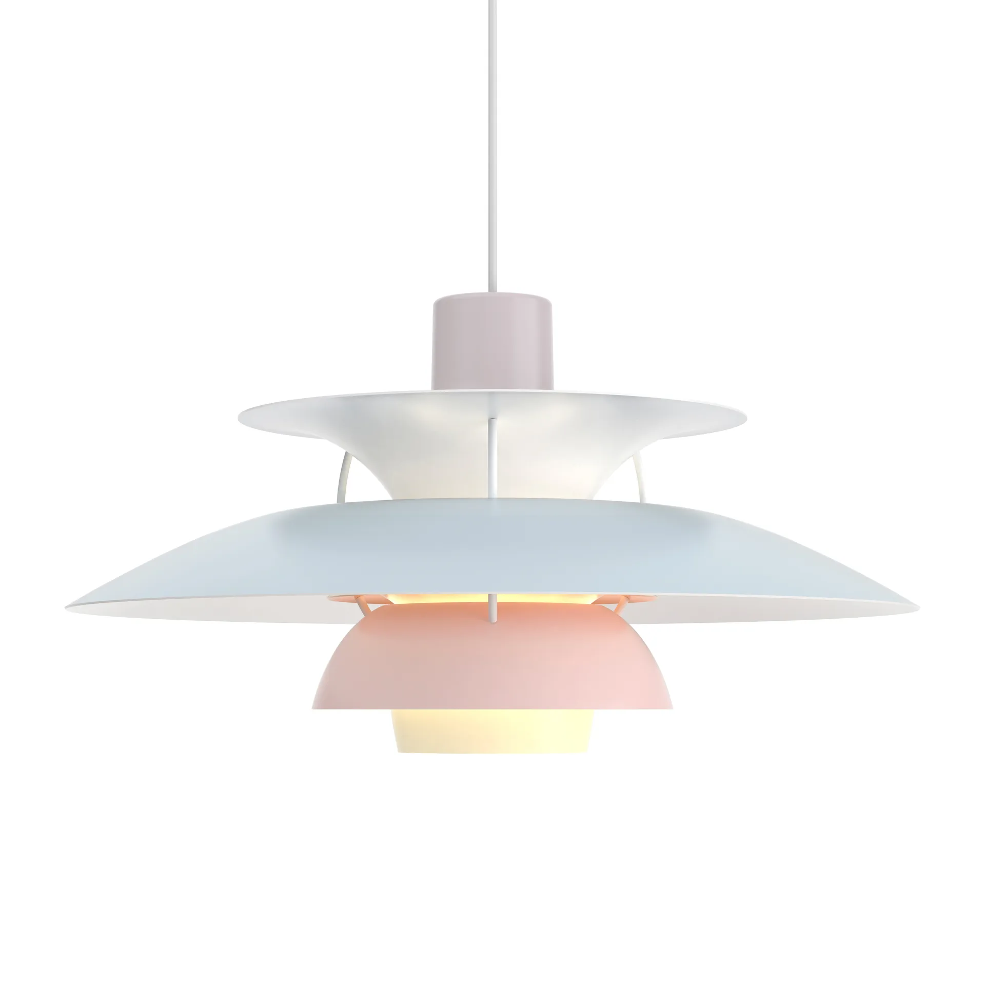 Suspension PH 5, Ø500, Pastel-gris huître-bleu-rose Louis Poulsen
