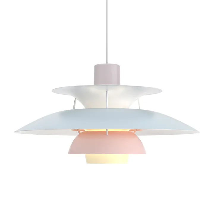 Suspension PH 5 - Ø500, Pastel-gris huître-bleu-rose - Louis Poulsen