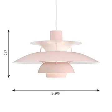 Suspension PH 5 - Ø500, Rose clair - Louis Poulsen