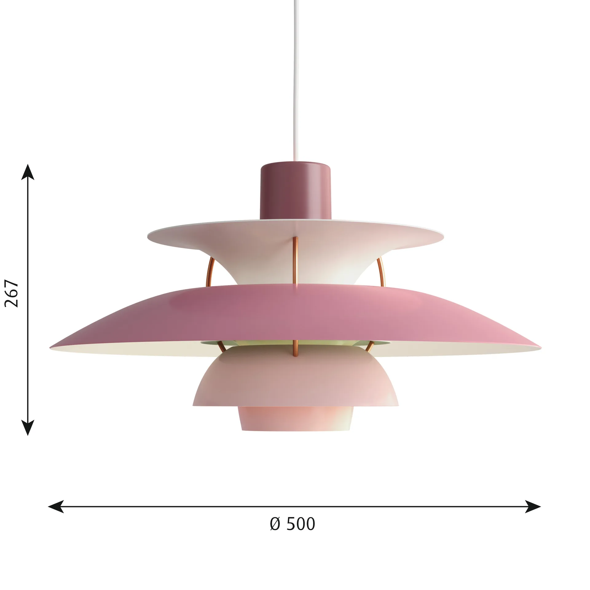 Suspension PH 5, Ø500, Rose Louis Poulsen