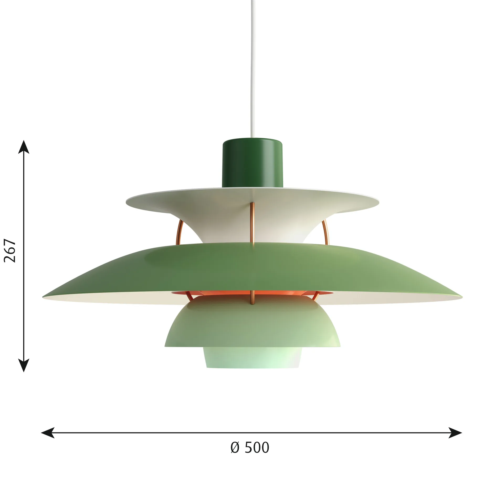 Suspension PH 5, Ø500, Vert Louis Poulsen