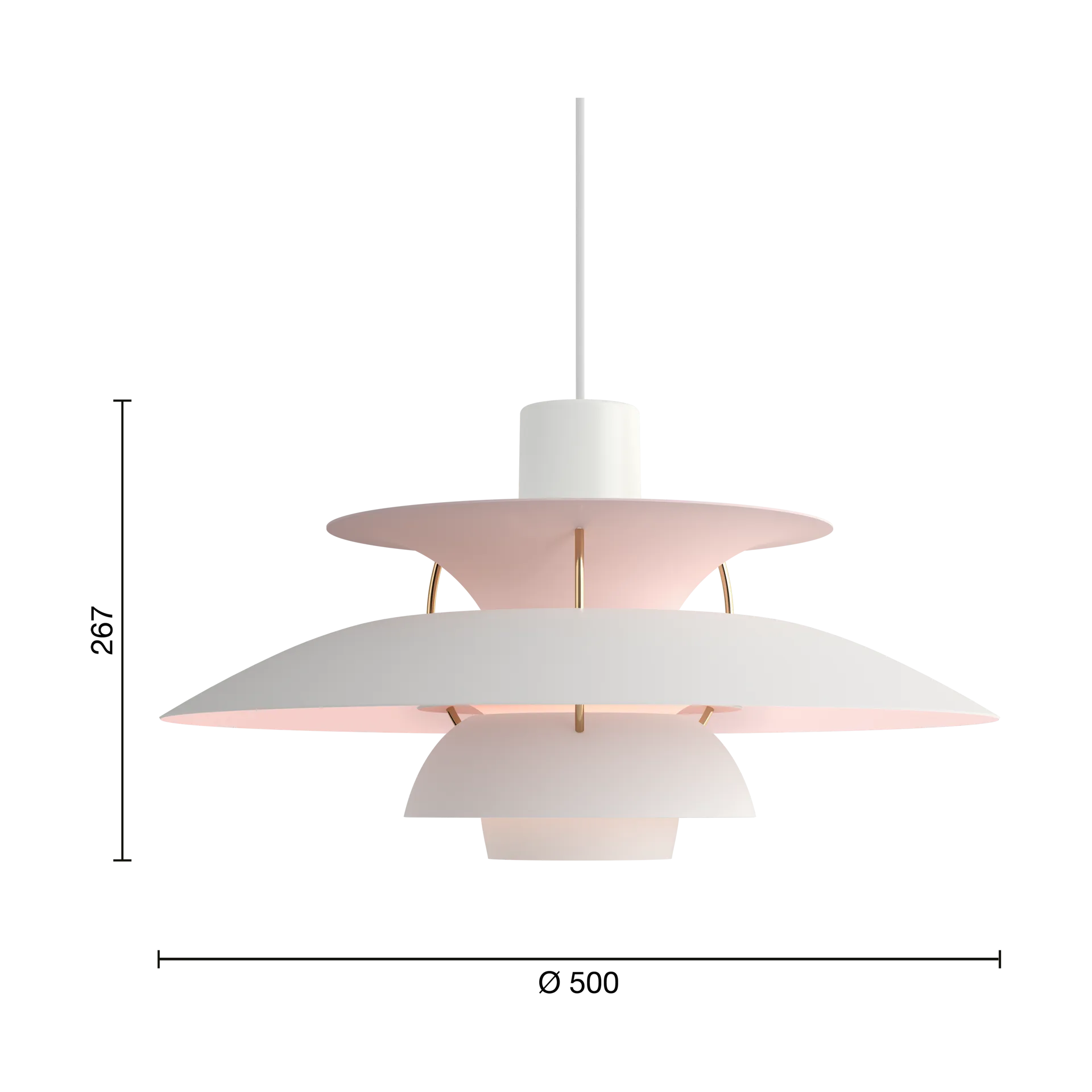 Suspension PH 5 Anniversary edition, Matte white-pale rose Louis Poulsen