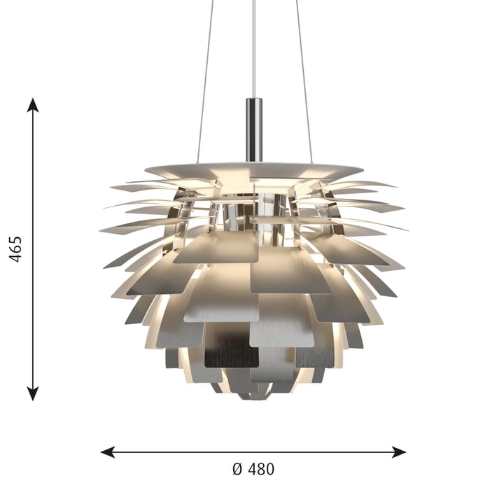 Suspension PH Artichoke Ø48cm, Acier inoxydable Louis Poulsen