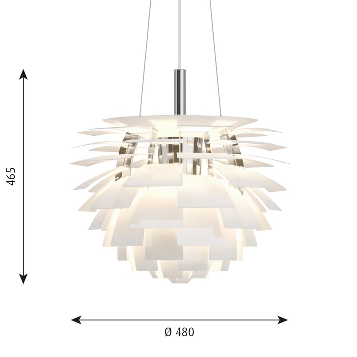 Suspension PH Artichoke Ø48cm, Blanc Louis Poulsen