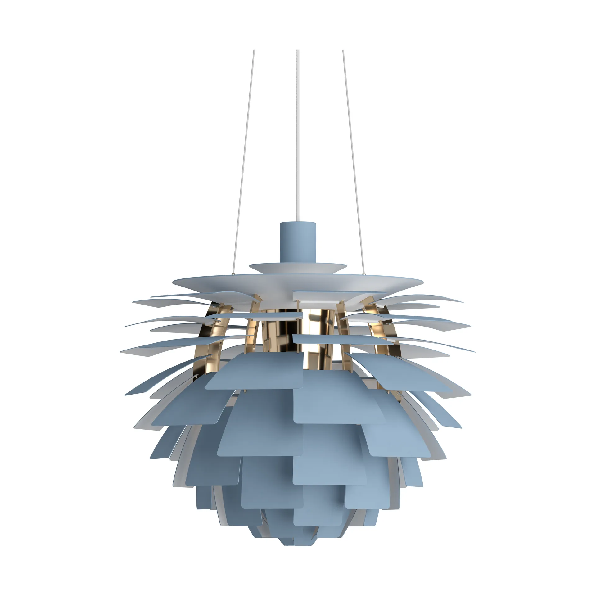 Suspension PH Artichoke Ø48cm, Dusty blue-brass metallised Louis Poulsen