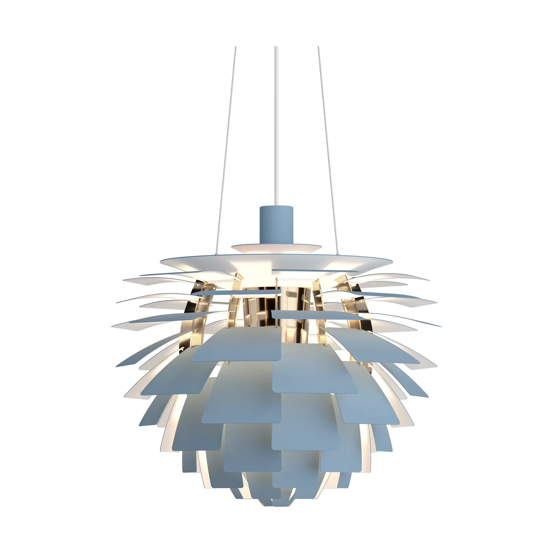 Suspension PH Artichoke Ø48cm, Dusty blue-brass metallised Louis Poulsen