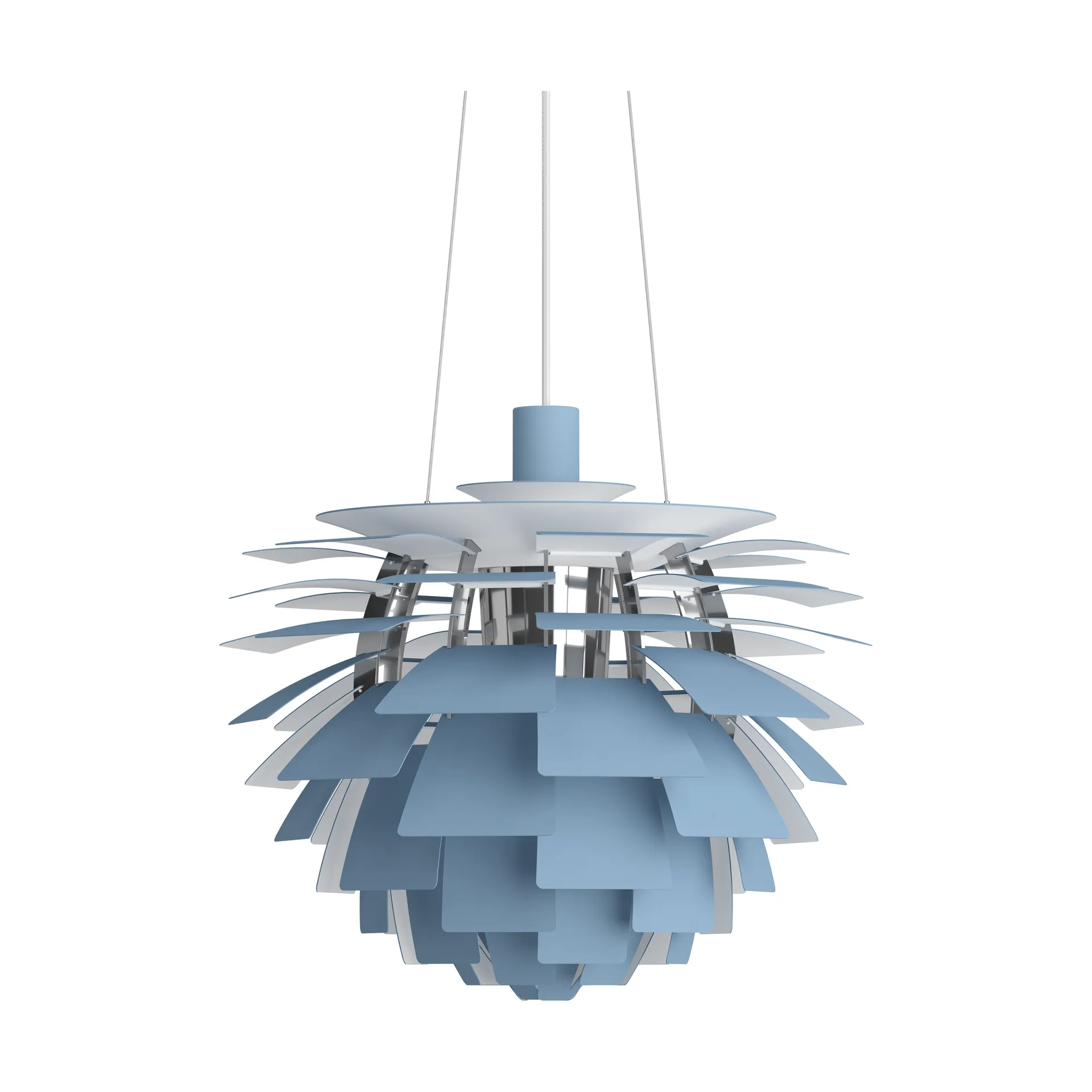 Suspension PH Artichoke Ø48cm, Dusty blue-high lustre chrome plated Louis Poulsen
