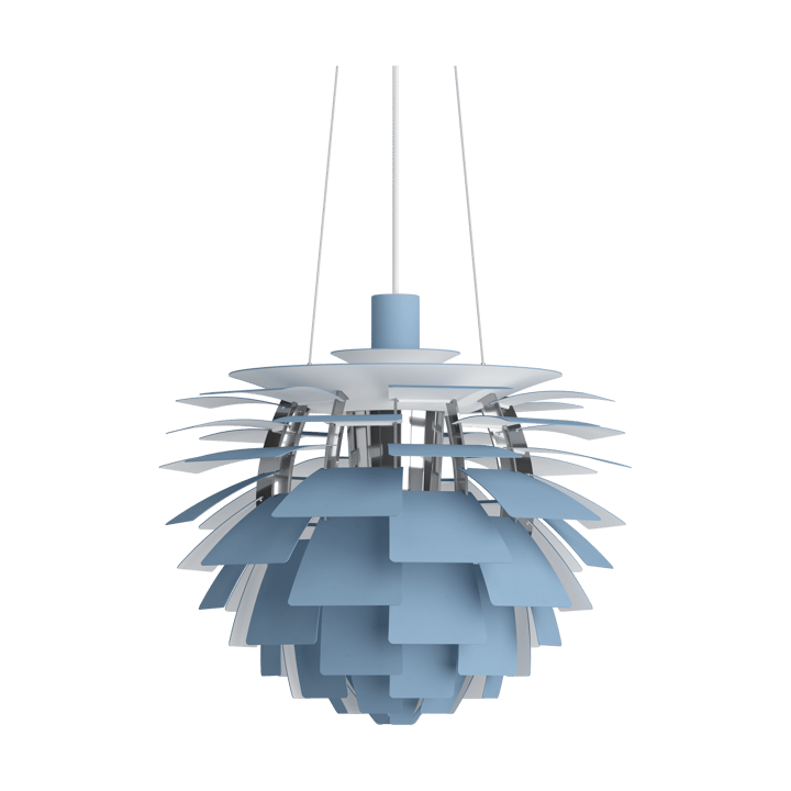Suspension PH Artichoke Ø48cm - Dusty blue-high lustre chrome plated - Louis Poulsen