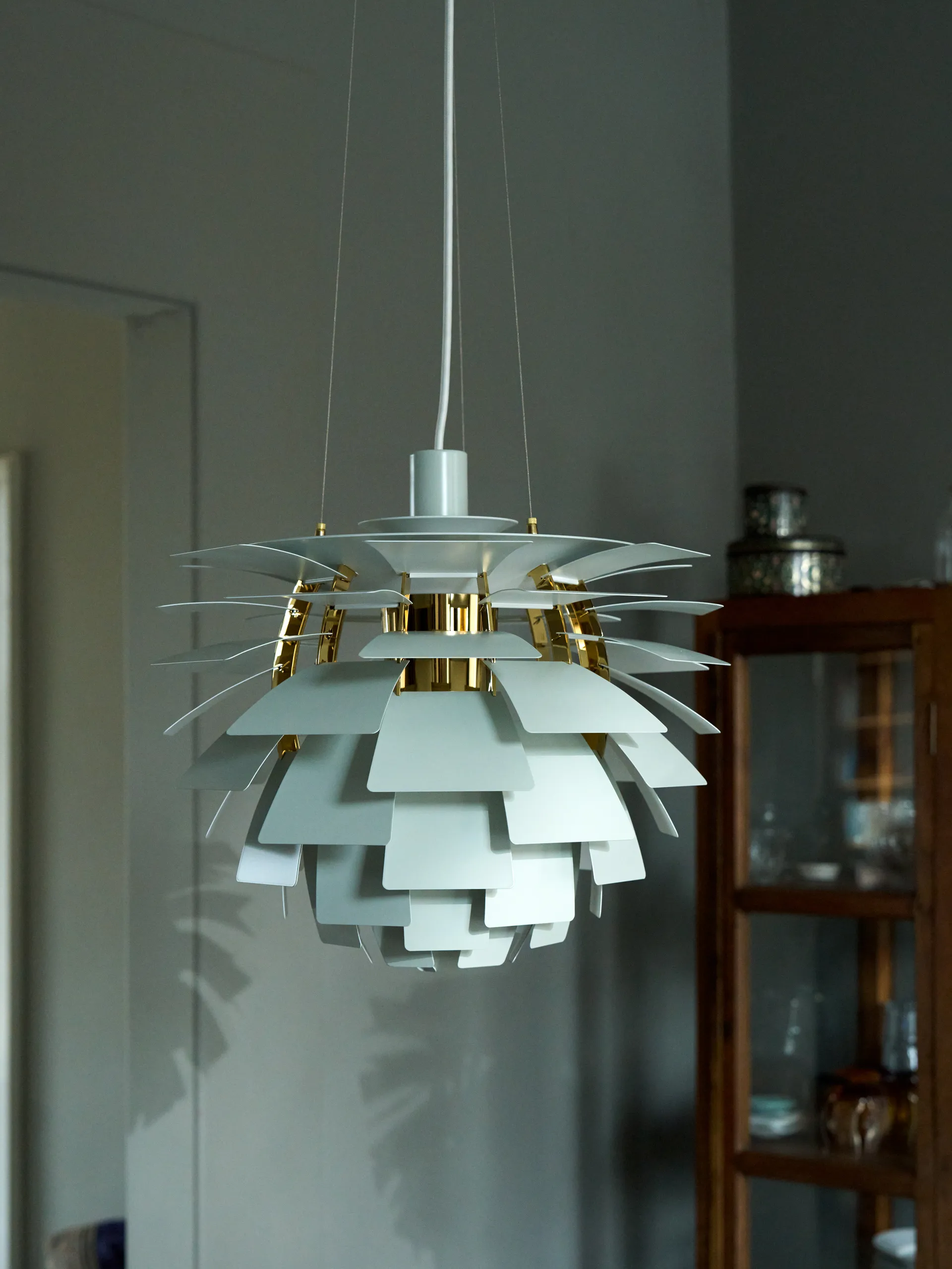 Suspension PH Artichoke Ø48cm, Dusty green-brass metallised Louis Poulsen