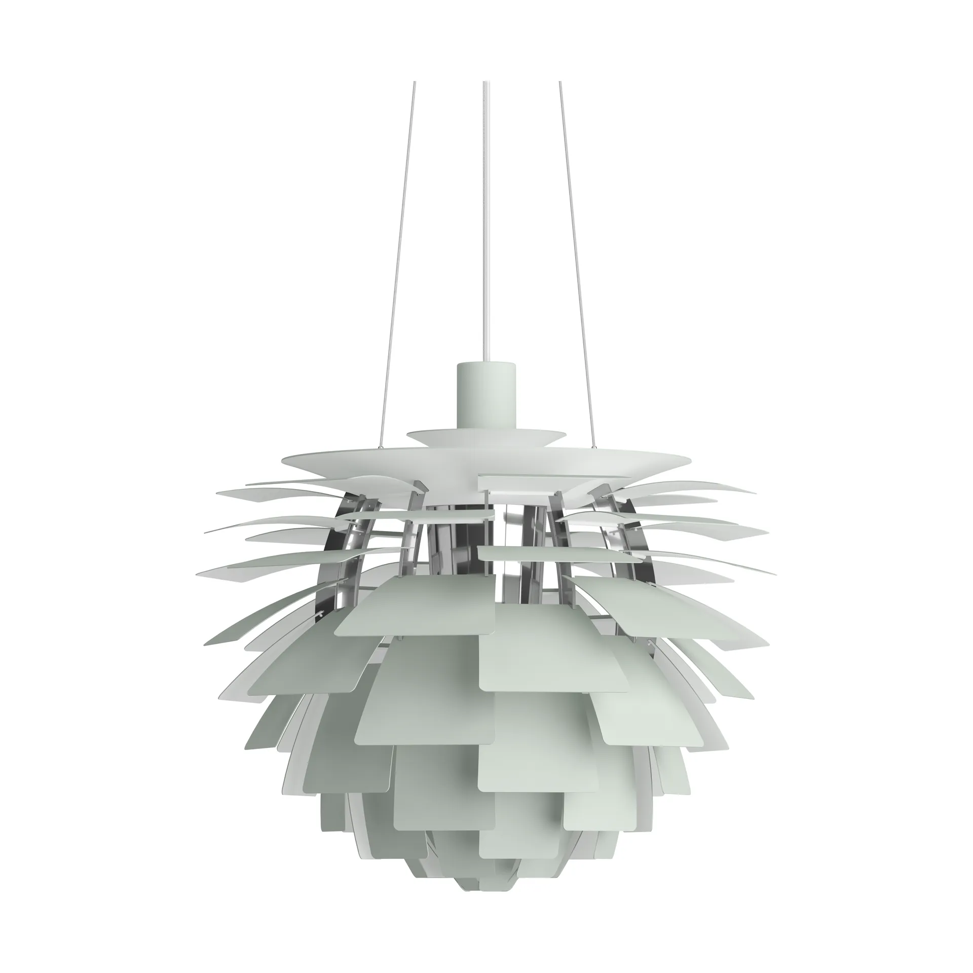 Suspension PH Artichoke Ø48cm, Dusty green-high lustre chrome plated Louis Poulsen
