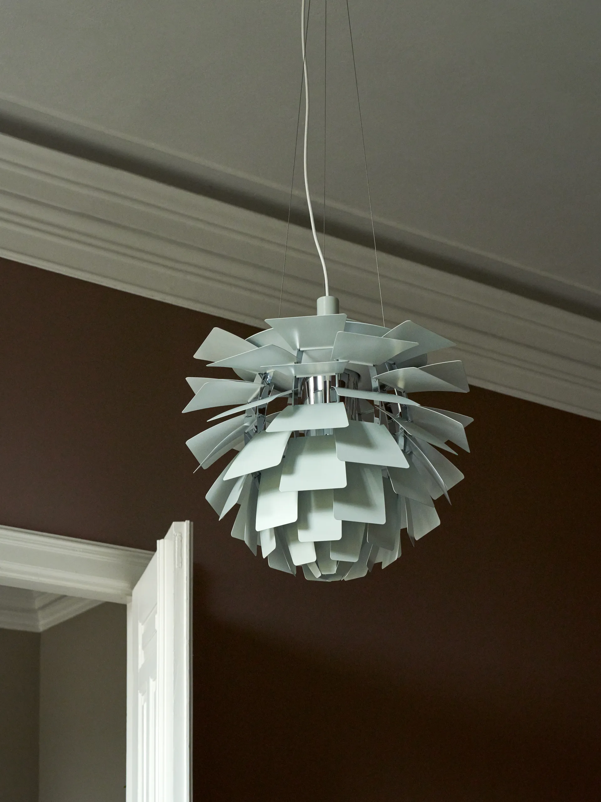 Suspension PH Artichoke Ø48cm, Dusty green-high lustre chrome plated Louis Poulsen