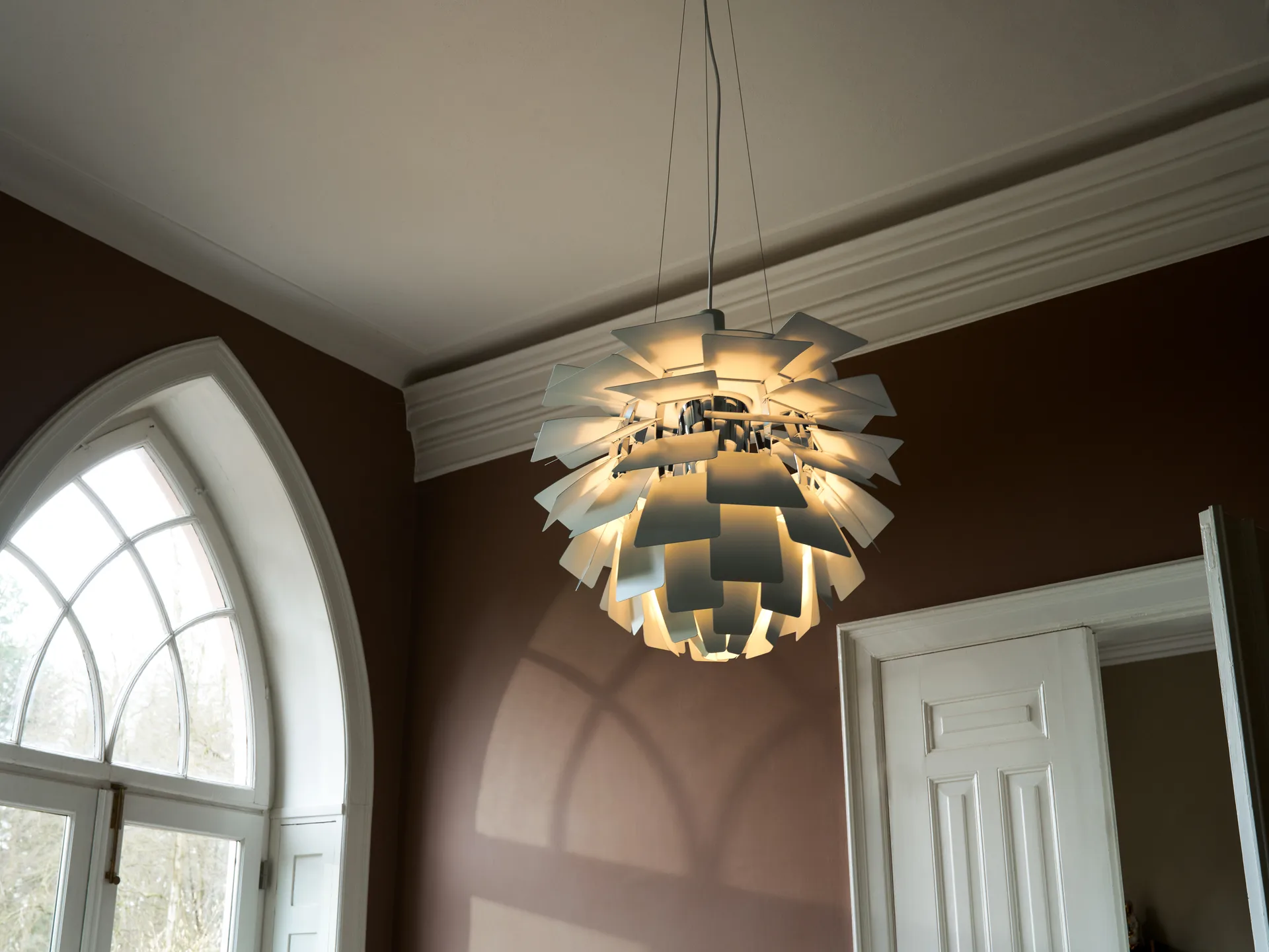 Suspension PH Artichoke Ø48cm, Dusty green-high lustre chrome plated Louis Poulsen