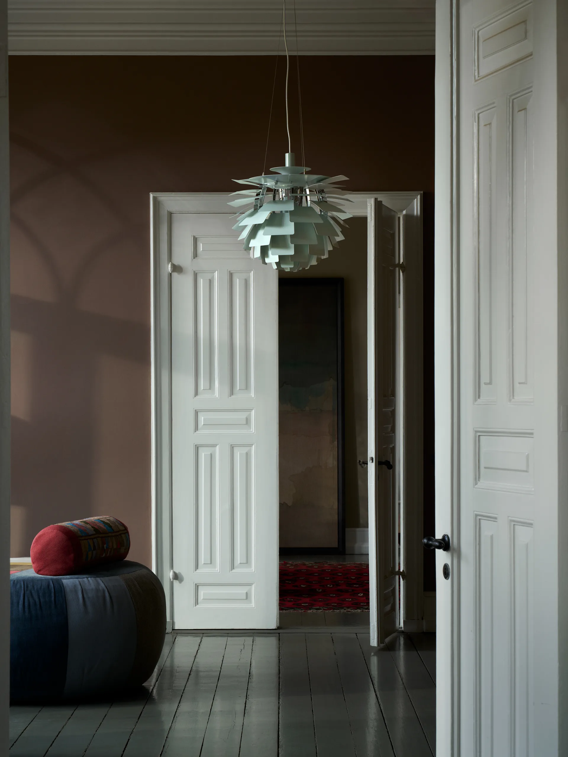 Suspension PH Artichoke Ø48cm, Dusty green-high lustre chrome plated Louis Poulsen