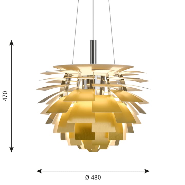 Suspension PH Artichoke Ø48cm, Laiton Louis Poulsen