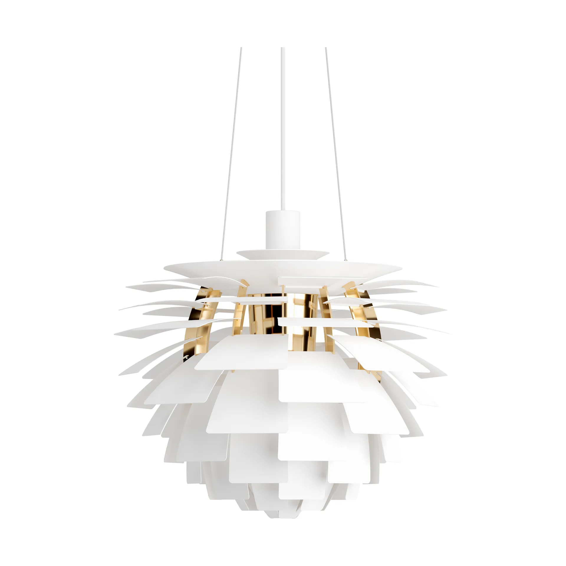 Suspension PH Artichoke Ø48cm, Soft white-brass metallised Louis Poulsen