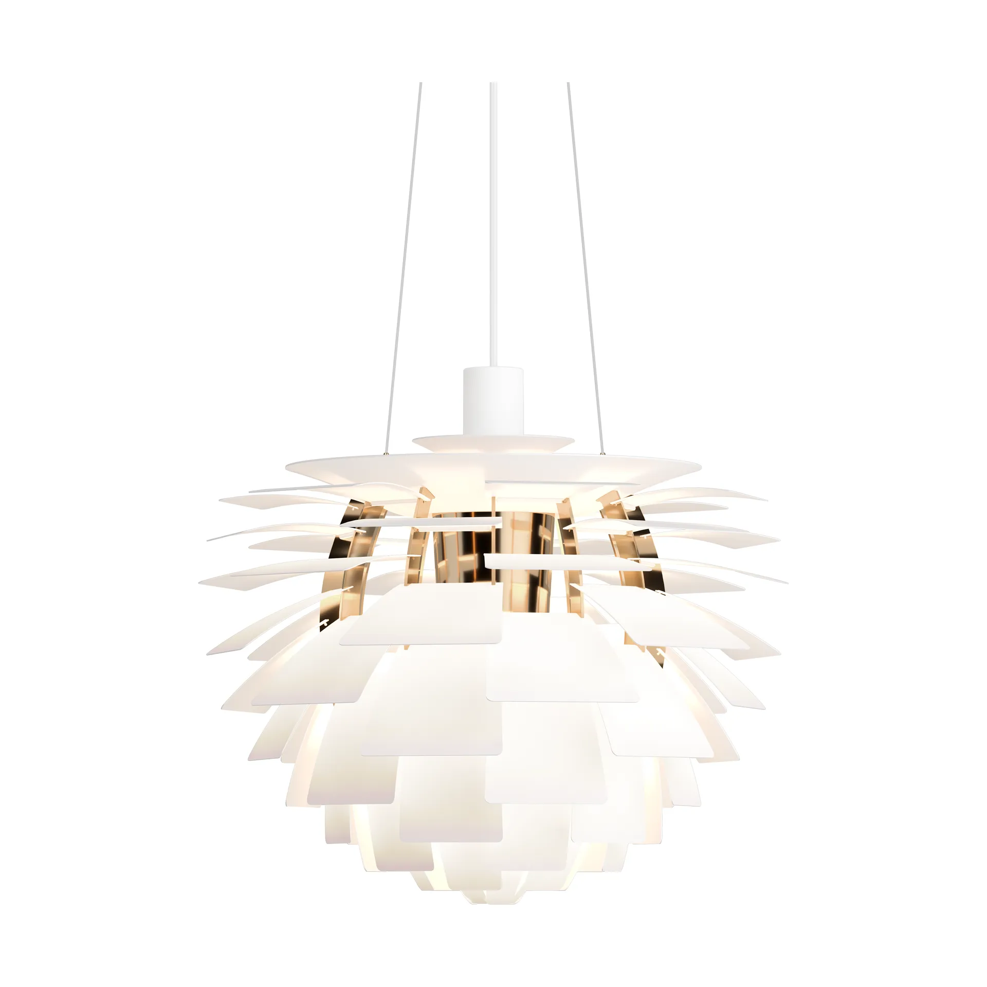Suspension PH Artichoke Ø48cm, Soft white-brass metallised Louis Poulsen