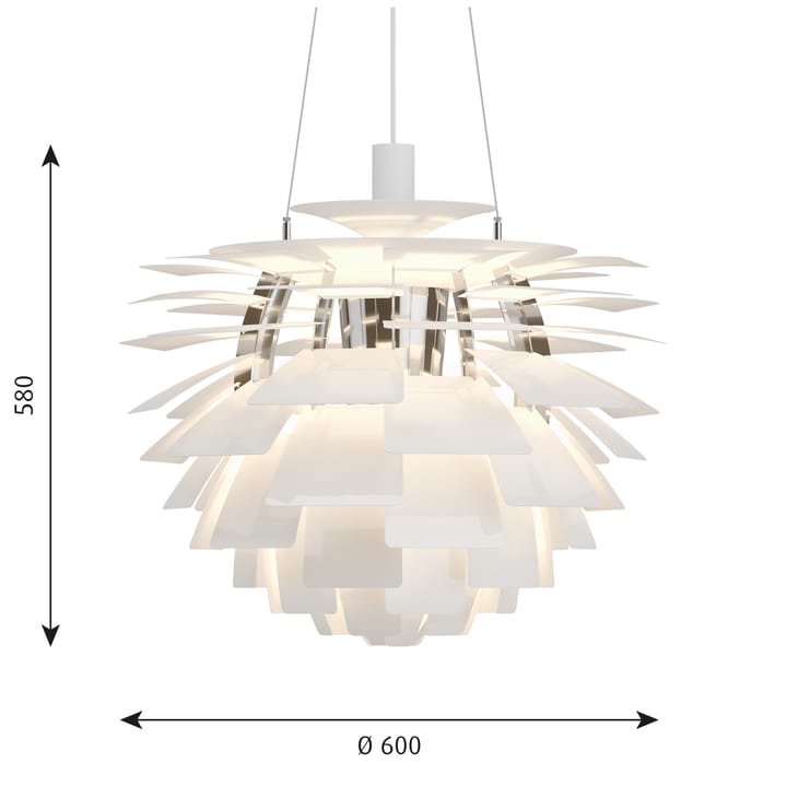 Suspension PH Artichoke Ø60cm, Blanc Louis Poulsen