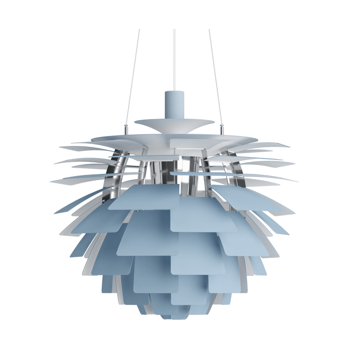 Suspension PH Artichoke Ø60cm - Dusty blue-high lustre chrome plated - Louis Poulsen