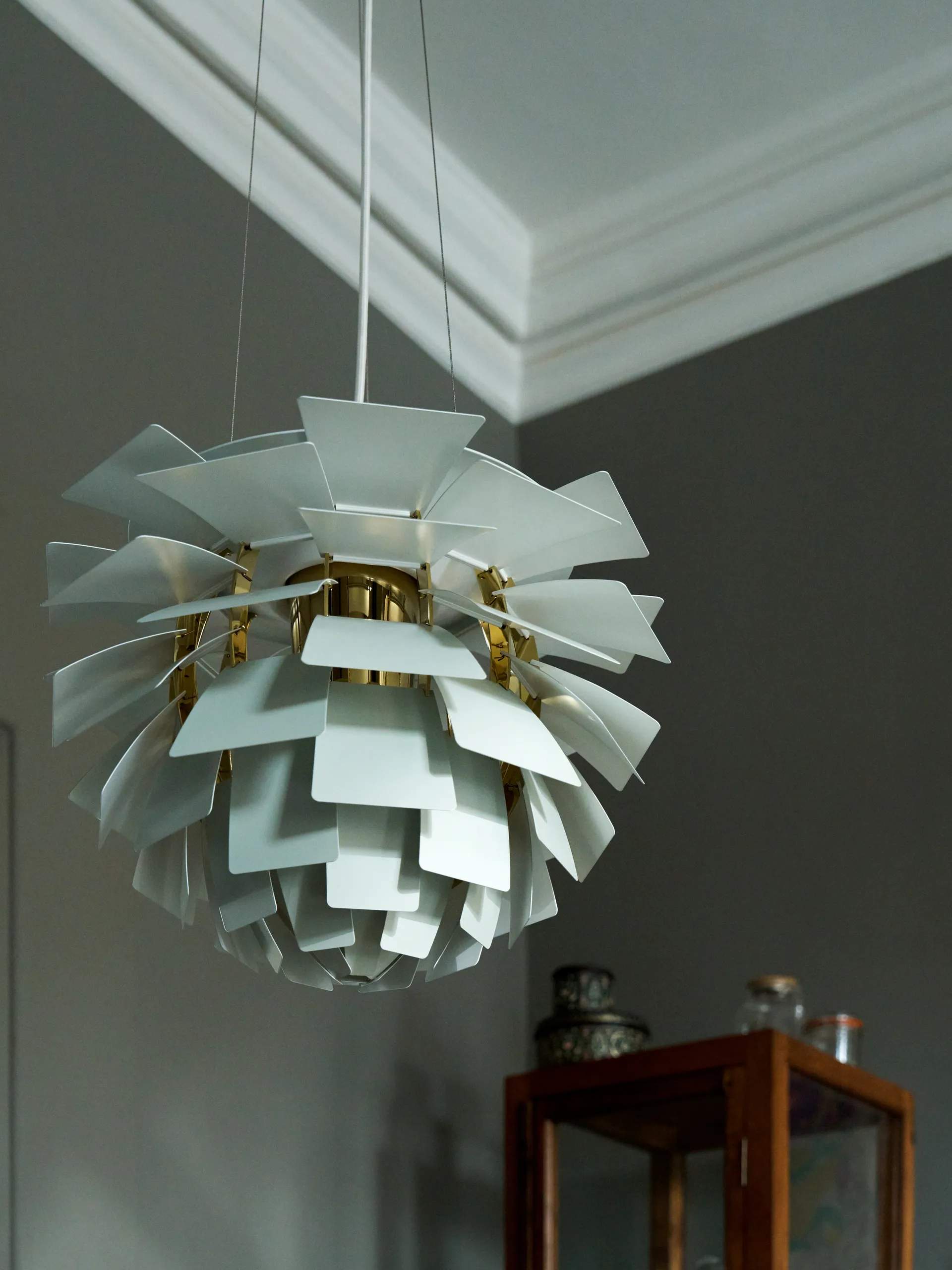 Suspension PH Artichoke Ø60cm, Dusty green-brass metallised Louis Poulsen