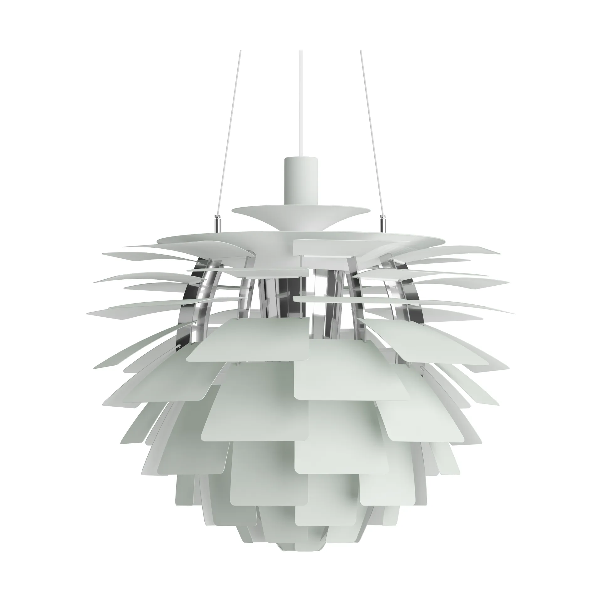 Suspension PH Artichoke Ø60cm, Dusty green-high lustre chrome plated Louis Poulsen