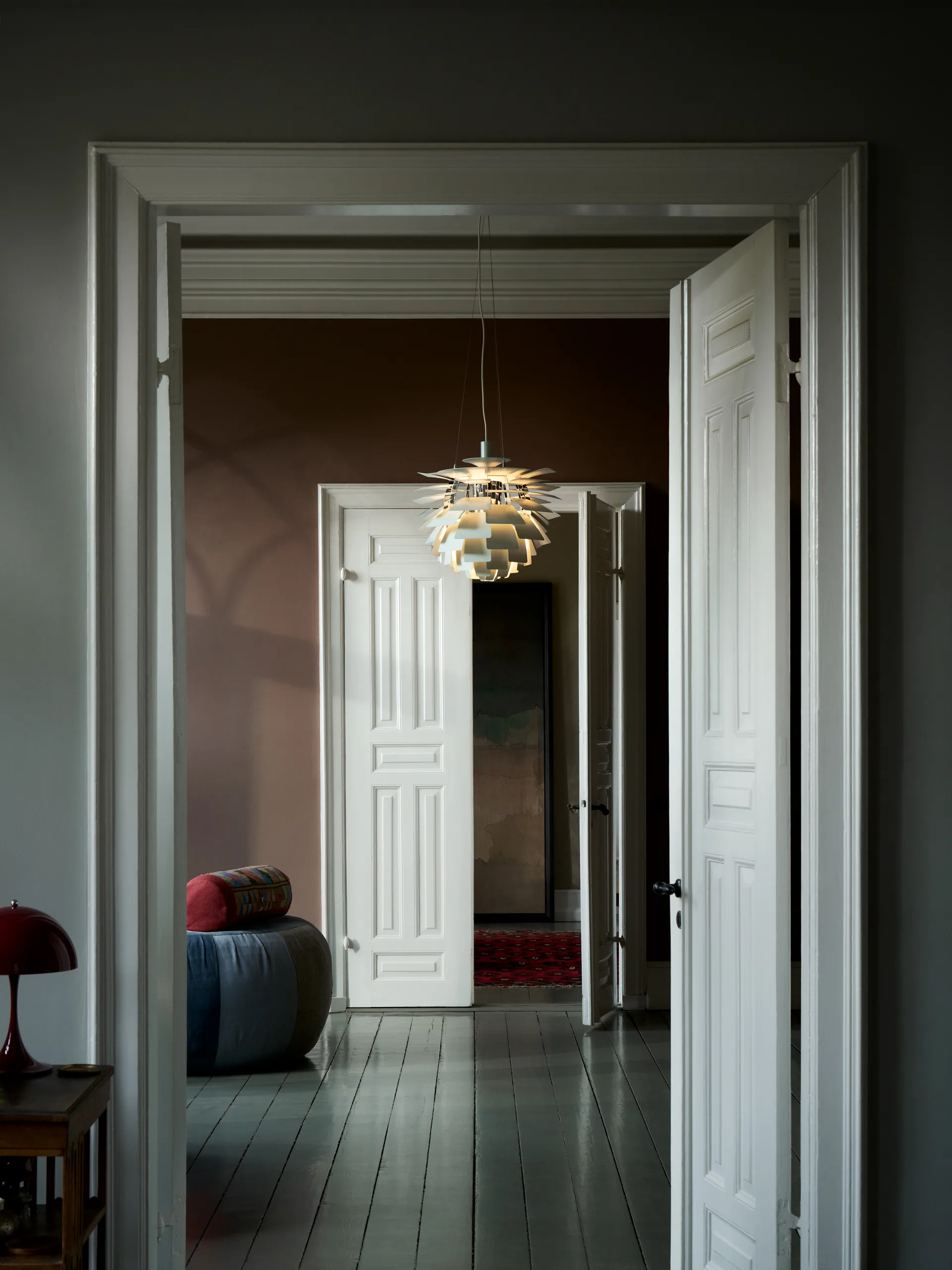 Suspension PH Artichoke Ø60cm, Dusty green-high lustre chrome plated Louis Poulsen