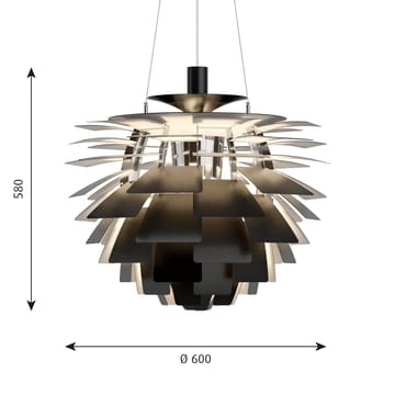 Suspension PH Artichoke Ø60cm - Noir - Louis Poulsen