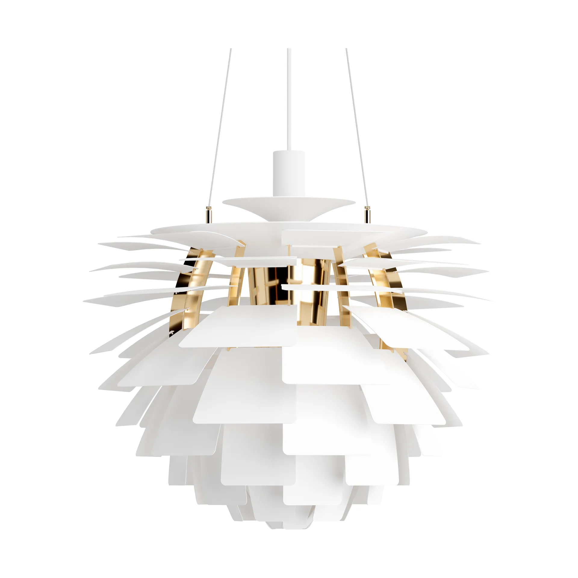 Suspension PH Artichoke Ø60cm, Soft white-brass metallised Louis Poulsen