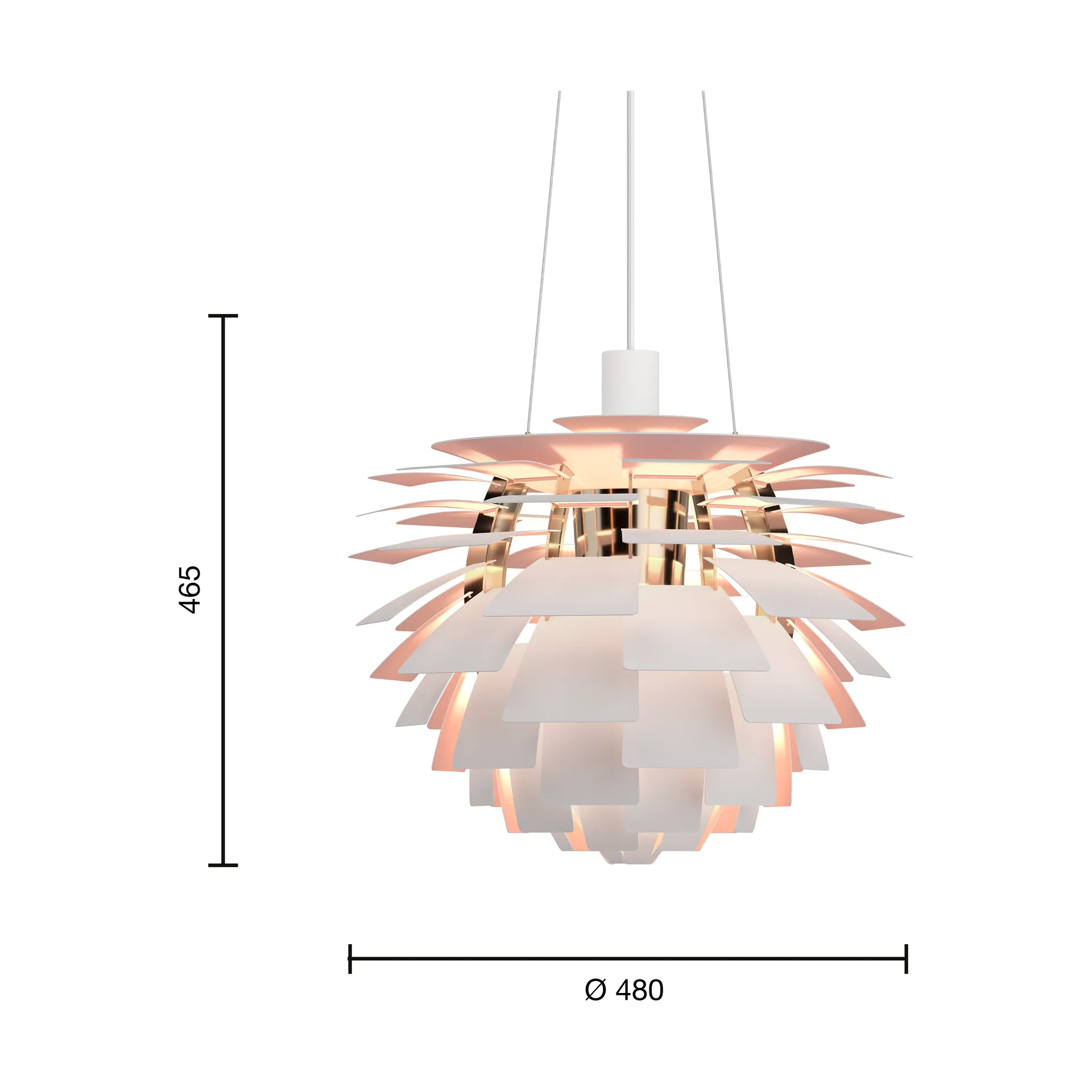 Suspension PH Artichoke Anniversary edition, Matte white-pale rose Ø48 cm Louis Poulsen