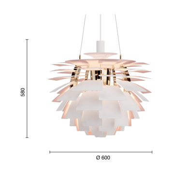 Suspension PH Artichoke Anniversary edition - Matte white-pale rose Ø60 cm - Louis Poulsen