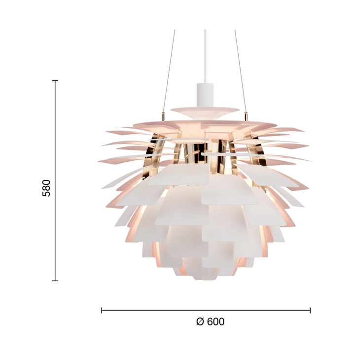 Suspension PH Artichoke Anniversary edition - Matte white-pale rose Ø60 cm - Louis Poulsen