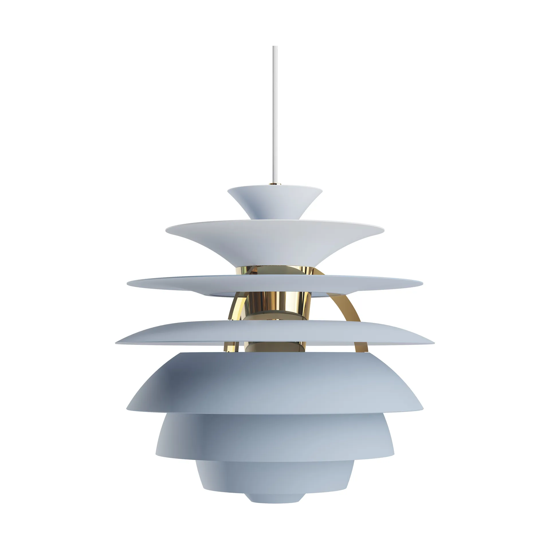 Suspension PH Snowball, Dusty blue-brass Louis Poulsen