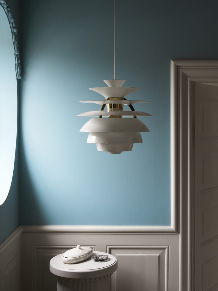Suspension PH Snowball, Dusty blue-brass Louis Poulsen