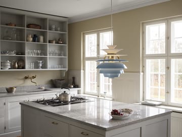 Suspension PH Snowball - Dusty blue-brass - Louis Poulsen