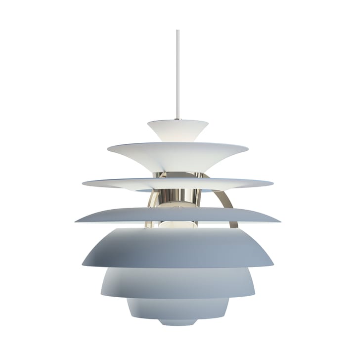 Suspension PH Snowball, Dusty blue-chrome Louis Poulsen
