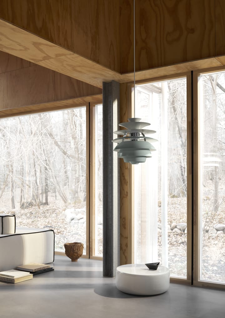 Suspension PH Snowball, Dusty blue-chrome Louis Poulsen