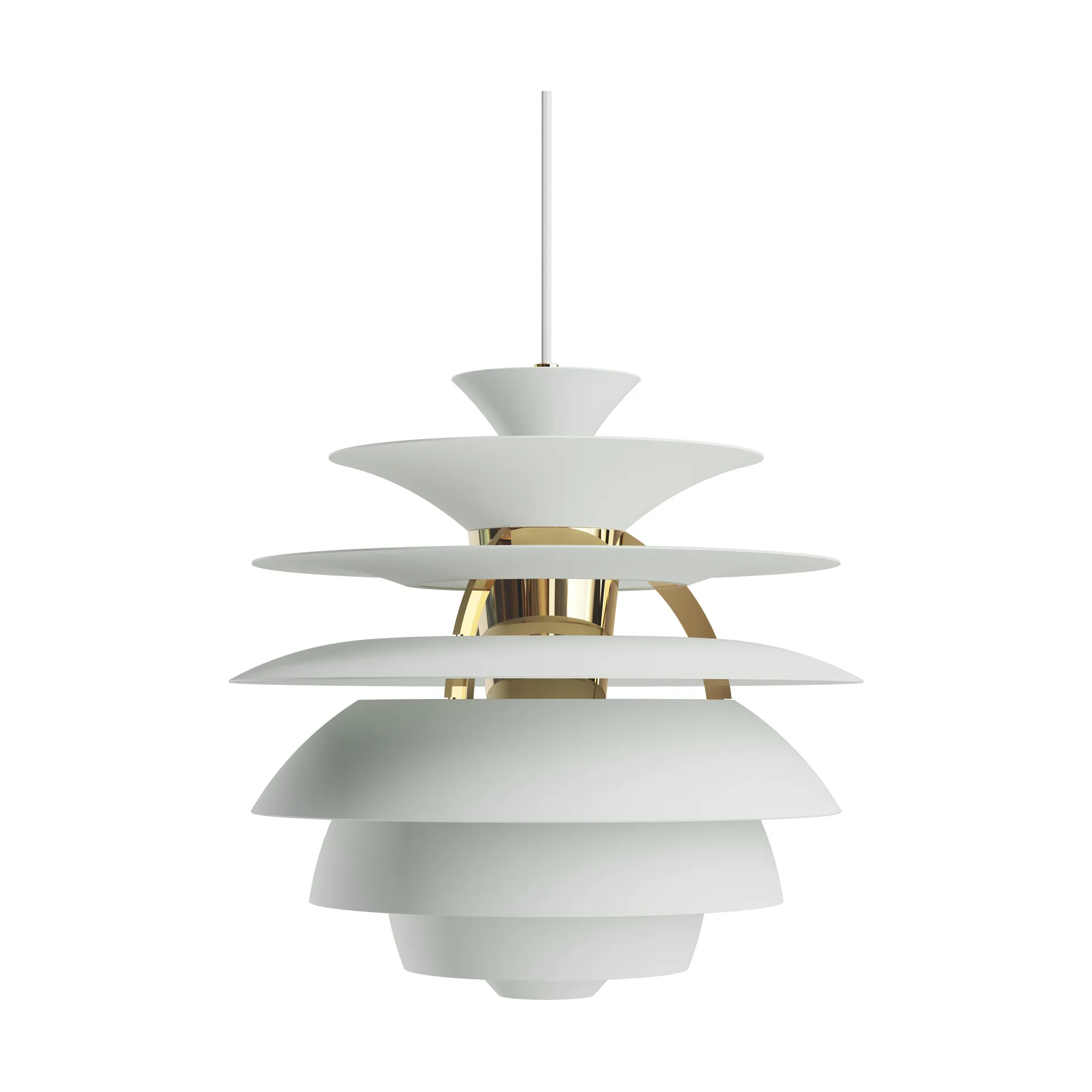 Suspension PH Snowball, Dusty green-brass Louis Poulsen