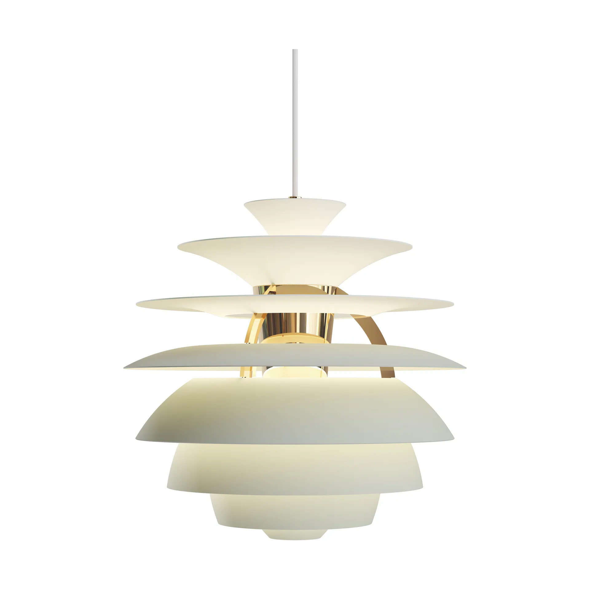 Suspension PH Snowball, Dusty green-brass Louis Poulsen